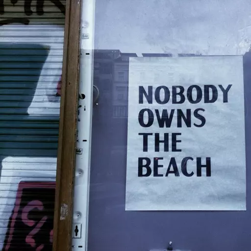 Poster: David Horvitz, Nobody owns the beach, photo taken by Laure on her trip in Berlin