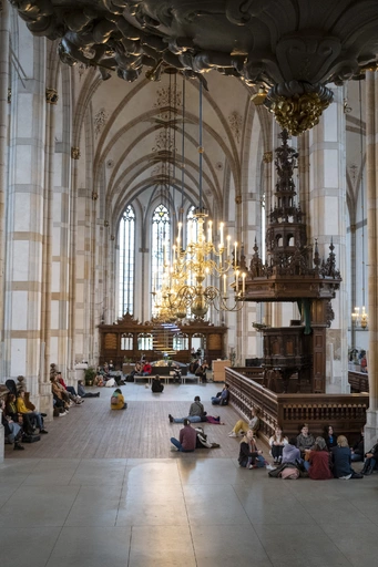 Luisteroefening met Pamela Jordan in Academhuis (Grote Kerk) foto: Nico van Maanen